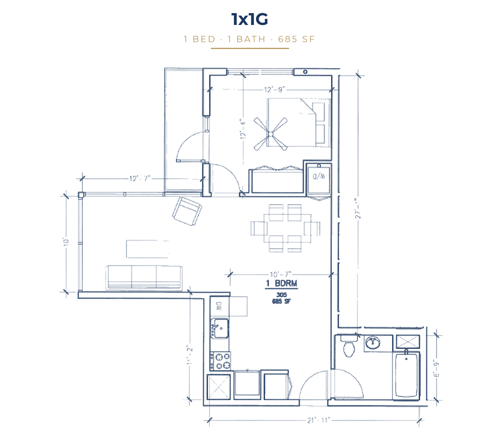 1x1G floor plan