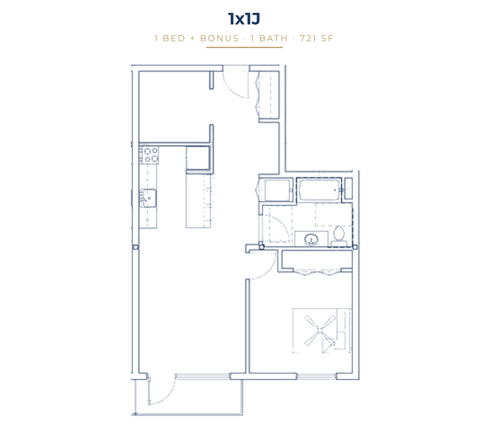 1x1J floor plan