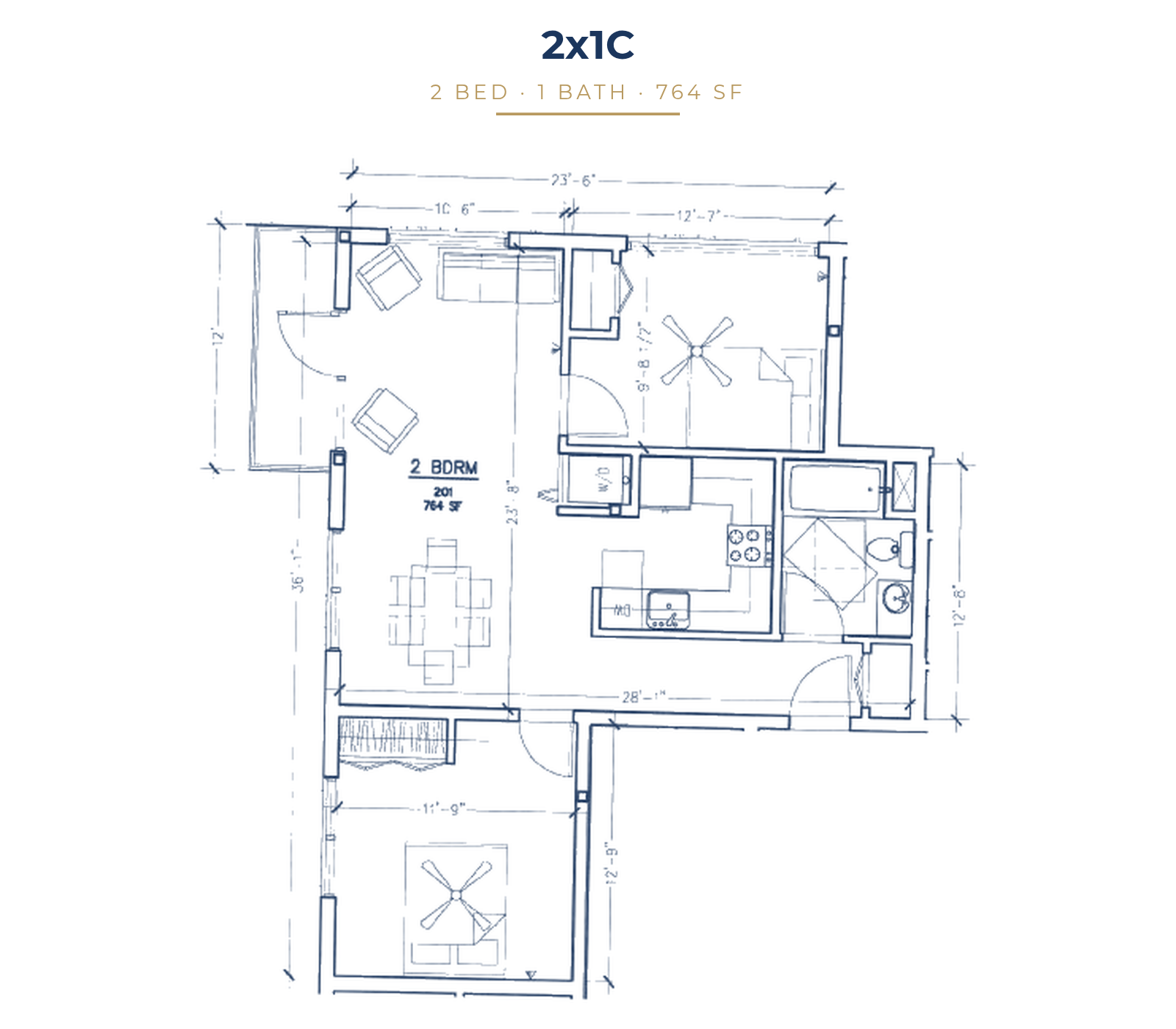 2x1C floor plan