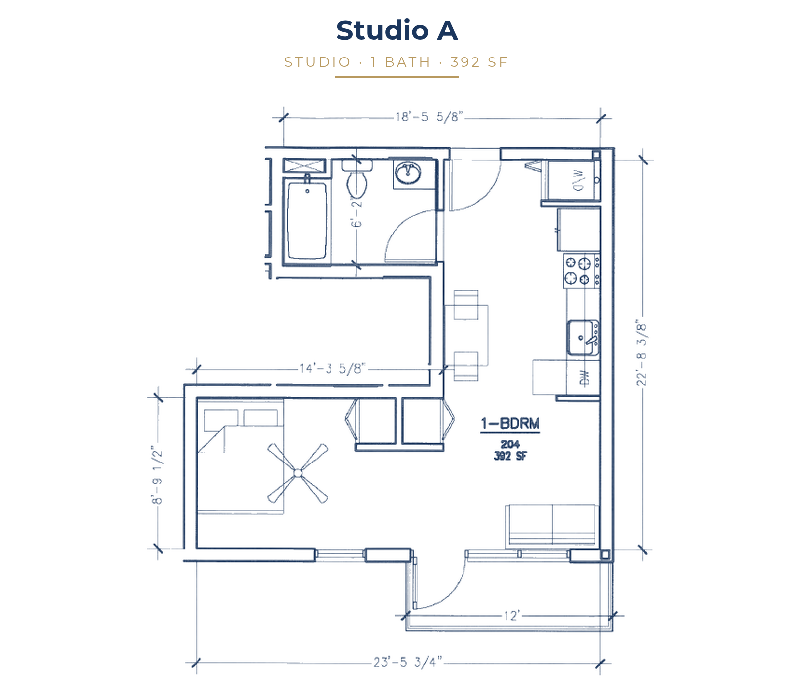 Studio A floor plan